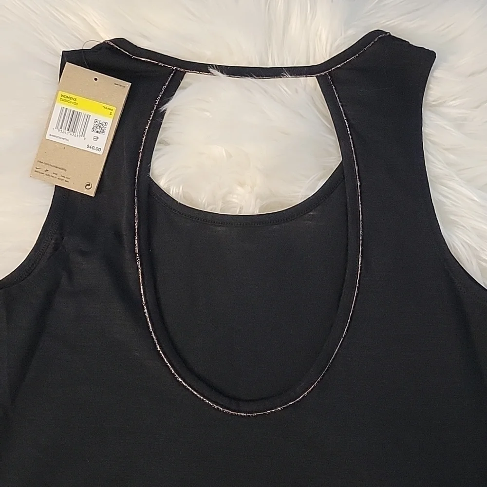 NIKE Yoga Dri-FIT Lurex Tank In Black - Picture 7 of 8